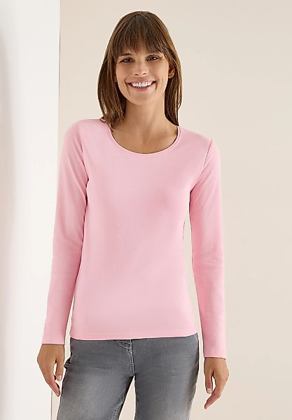 Cecil Langarmshirt aus reiner Baumwolle günstig online kaufen