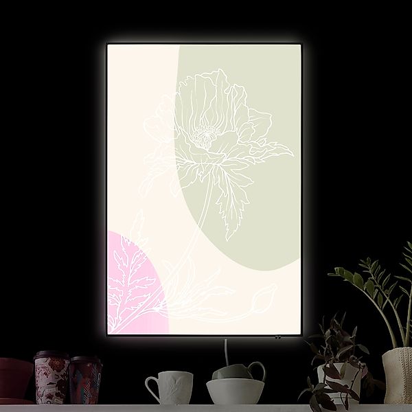 LED-Wechselbild Lineart Blume mit Farbflächen II günstig online kaufen