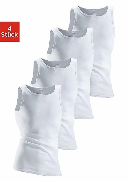 Clipper Unterhemd 4 Stk. aus Doppelripp, Tanktop, Unterziehshirt günstig online kaufen