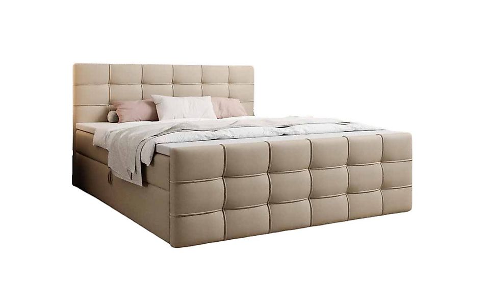Luxusbetten24 Boxspringbett Luxor Kunstleder, mit Stauraum günstig online kaufen