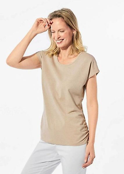 GOLDNER Shirttop Kurzgröße: Top mit effektvollem Glanz günstig online kaufen