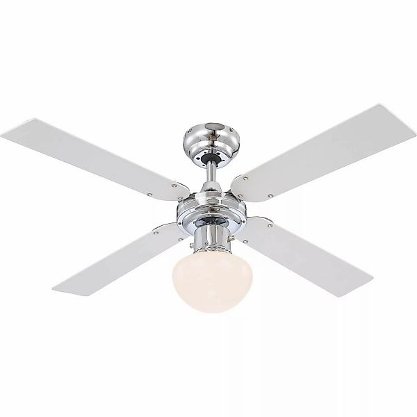 GLOBO Deckenventilator Champion 105 cm Silber - Weiß mit Beleuchtung und Zu günstig online kaufen