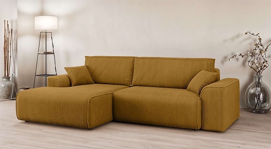 Home affaire Ecksofa »Santenay mit Bettfunktion und Bettkasten, Maße: B/T/H günstig online kaufen