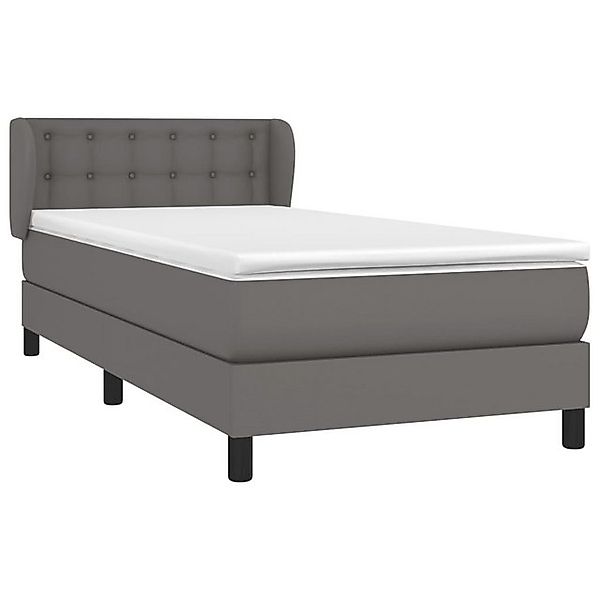 vidaXL Bett Boxspringbett mit Matratze Grau 80x200 cm Kunstleder günstig online kaufen