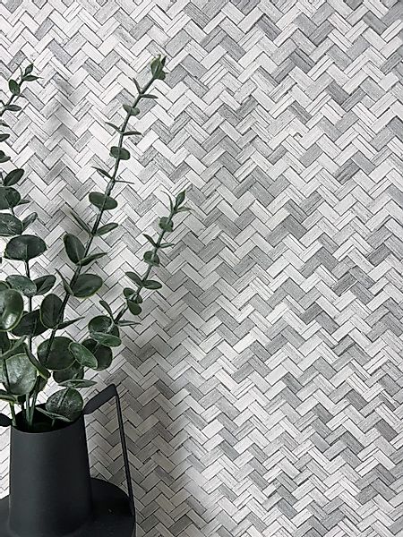 Newroom Vliestapete, Grau Tapete Boho Rattan günstig online kaufen