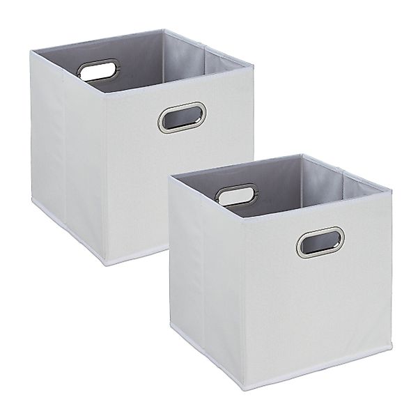 relaxdays Aufbewahrungsbox Weiße Aufbewahrungsbox im 2er günstig online kaufen