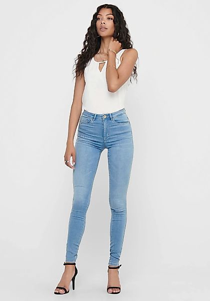 ONLY High-waist-Jeans "ONLROYAL – Skinny-Jeans mit hoher Taille und Abriebe günstig online kaufen