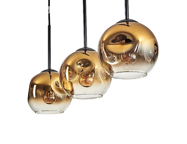 hofstein Pendelleuchte Pendellampe aus Metall/Glas in Schwarz/Goldfarben/Kl günstig online kaufen