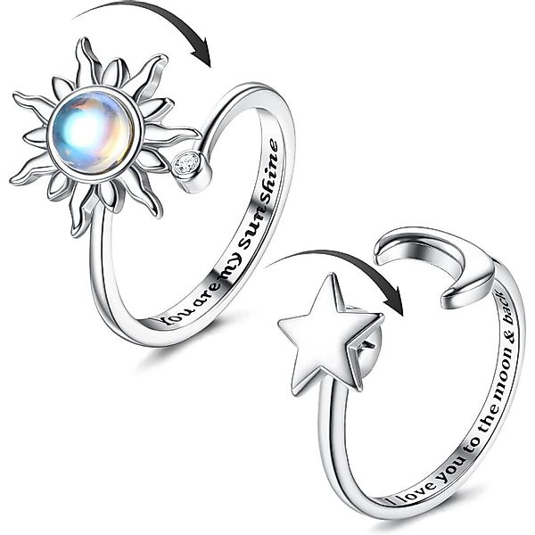 Adramata Silberring 2er Set Silber Spinner günstig online kaufen