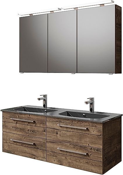 Saphir Badmöbel-Set »Serie 6025 2-teilig Mineralmarmor-Waschtisch mit LED-S günstig online kaufen