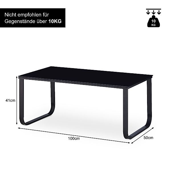 Ofcasa Couchtisch Kaffeetisch, 100x50x42cm Glastisch, Beistelltisch günstig online kaufen