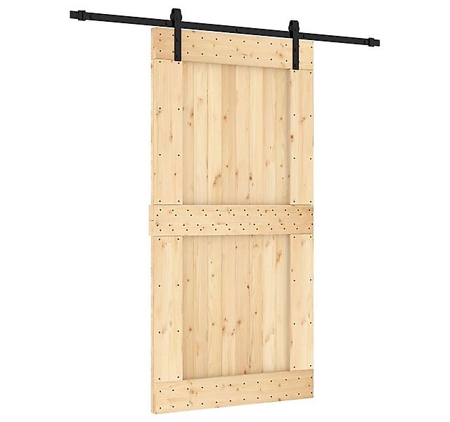 vidaXL Schiebetür Schiebetür mit Beschlag 100x210 cm Massivholz Kiefer günstig online kaufen