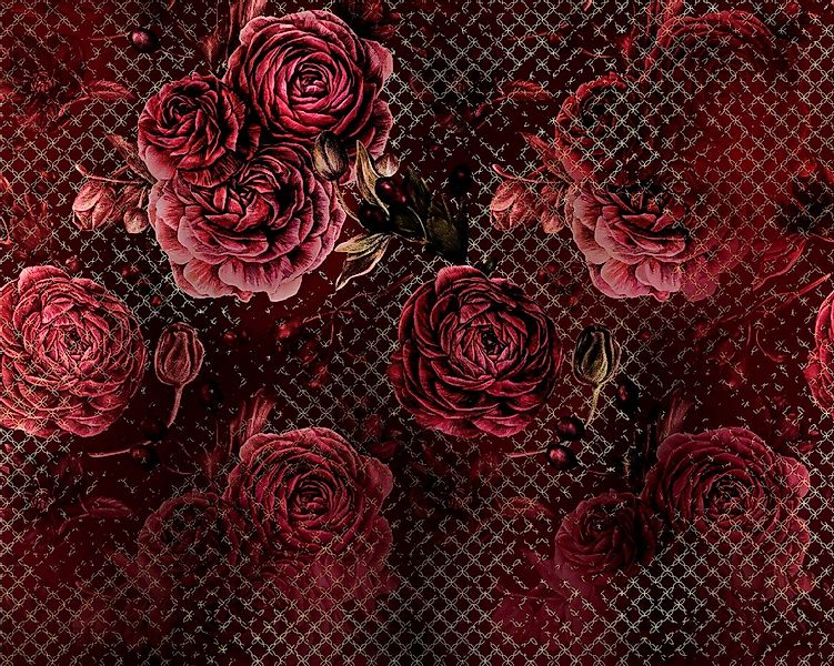 Sanders & Sanders Fototapete Blumen Burgunderrot 350 x 280 cm 611852 günstig online kaufen