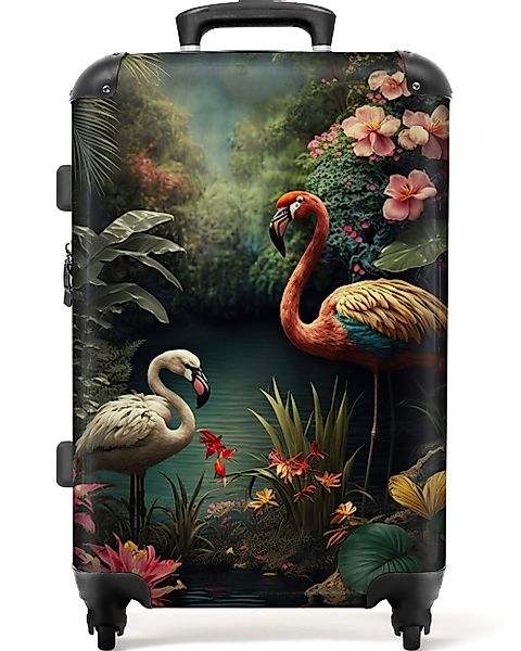 NoBoringSuitcases.com© Hartschalen-Trolley Flamingo - Blumen - günstig online kaufen