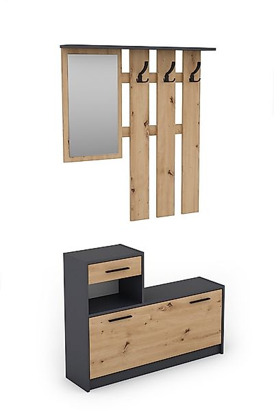 byLIVING Garderoben-Set TAMINA, (in Anthrazit/Old-Wood-Optik oder günstig online kaufen