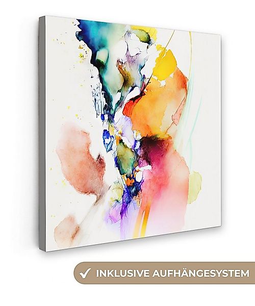 OneMillionCanvasses® Leinwandbild Aquarell - Regenbogen - Abstrakt - Kunst, günstig online kaufen