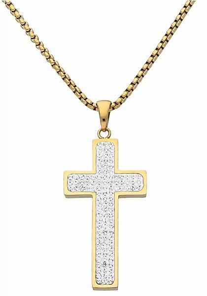 Firetti Kreuzkette "Schmuck Geschenk Halsschmuck Halskette Kreuz glitzernd" günstig online kaufen
