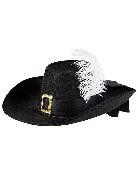 Boland Kostüm Schnallenhut Musketier mit weißer Feder, Barocker Hut im edle günstig online kaufen