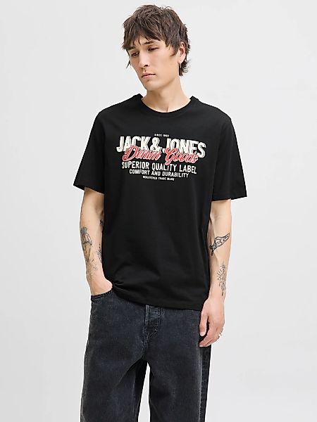 Jack & Jones Rundhalsshirt "JJELOGO TEE SS O-NECK 2 COL AW25 SN" günstig online kaufen