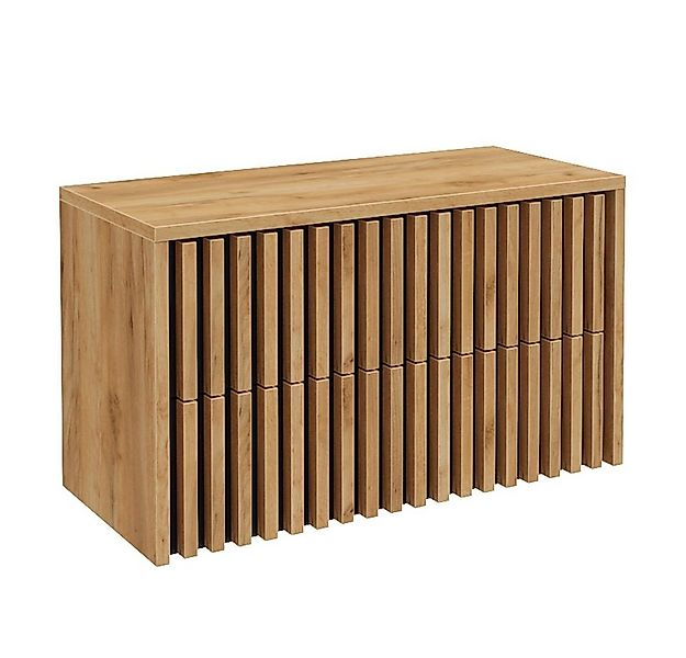 Lomadox Waschbeckenschrank LUCCA-107 Waschtisch Unterschrank Eiche schwarz günstig online kaufen