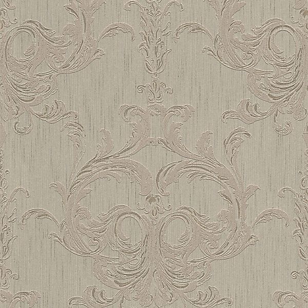 Bricoflor Textil Tapete in anthrazit Landhaus Vliestapete mit Ornament in D günstig online kaufen