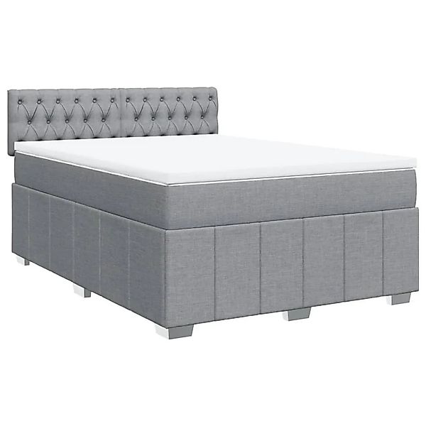 vidaXL Boxspringbett mit Matratze Hellgrau 160x200 cm Stoff 3289426 günstig online kaufen