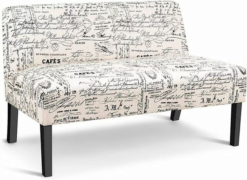 KOMFOTTEU Sofa 2 Sitzer, Doppelsofa mit Rücklehne, 121 x 66 x 78 cm günstig online kaufen