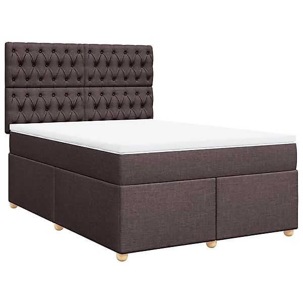 vidaXL Boxspringbett mit Matratze Dunkelbraun 160x200 cm Stoff 3291341 günstig online kaufen