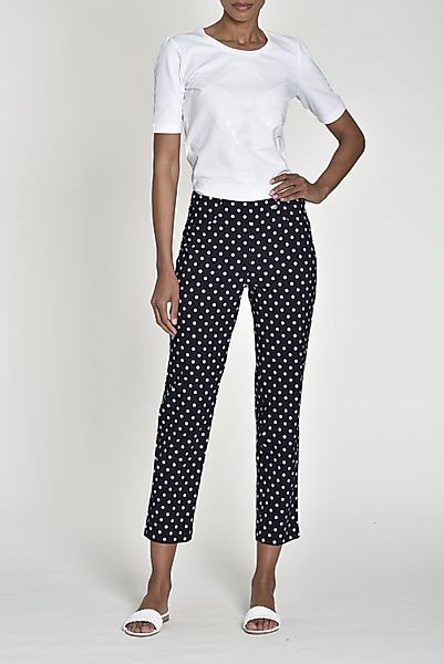 ROBELL Stretch-Hose BELLA09 Bengaline Punkte Print günstig online kaufen