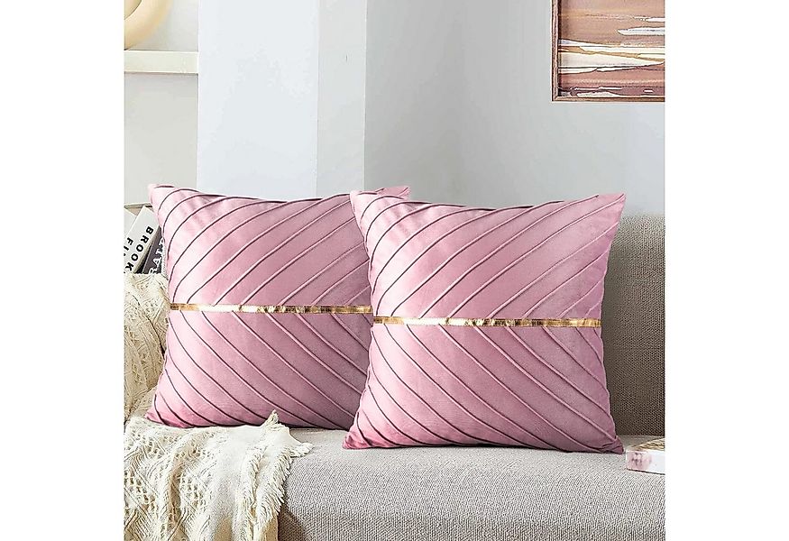 BYSURE Kissenbezüge, (2 Stück), samt Golden Patchwork Kissenbezug 45x45cm günstig online kaufen