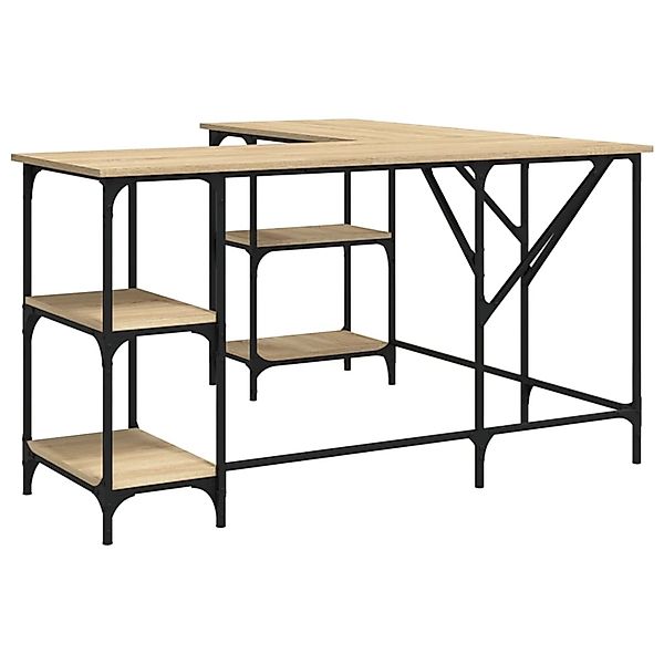 vidaXL Schreibtisch Sonoma-Eiche 139x139x75 cm Holzwerkstoff 837593 günstig online kaufen