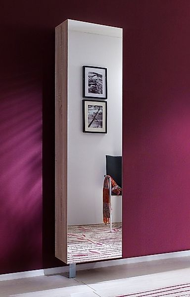 freiraum Schuhschrank Woody drehbar, eiche dekor sägerau / Spiegel - 45x189 günstig online kaufen