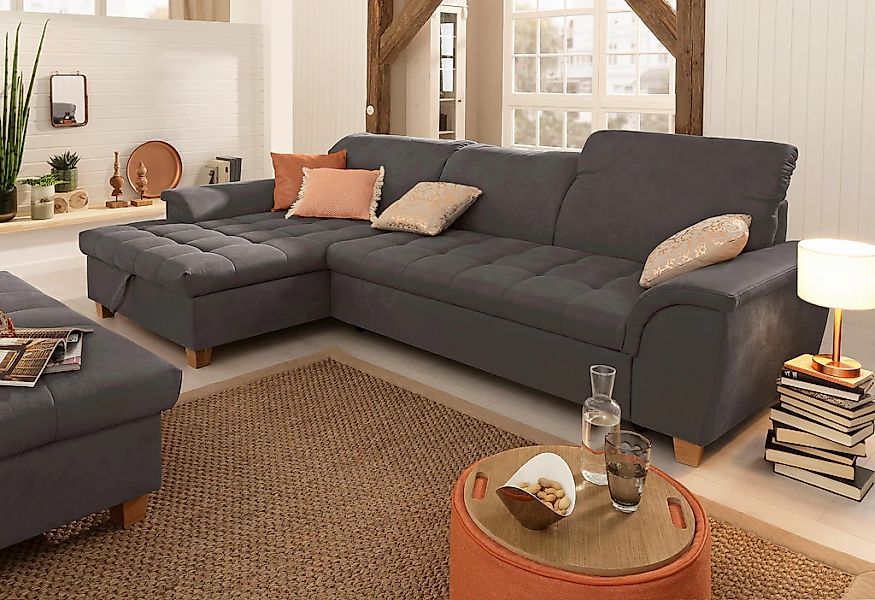 Home affaire Ecksofa "Lyla fester Sitzkomfort, bequeme Armlehnen, Breite 27 günstig online kaufen