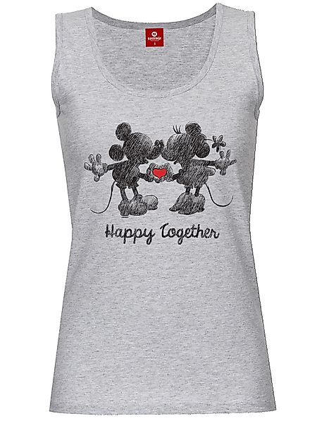 Disney Mickey & Minnie Happy Damen Tanktop grau meliert günstig online kaufen