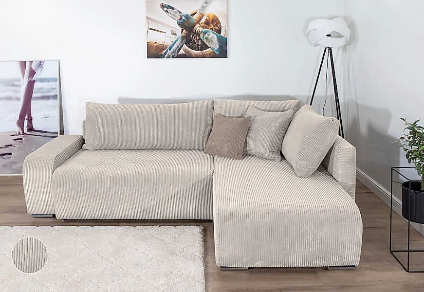 COLLECTION AB Ecksofa "Poppy, L-Form, Breite 227 cm mit Schlaffunktion" günstig online kaufen