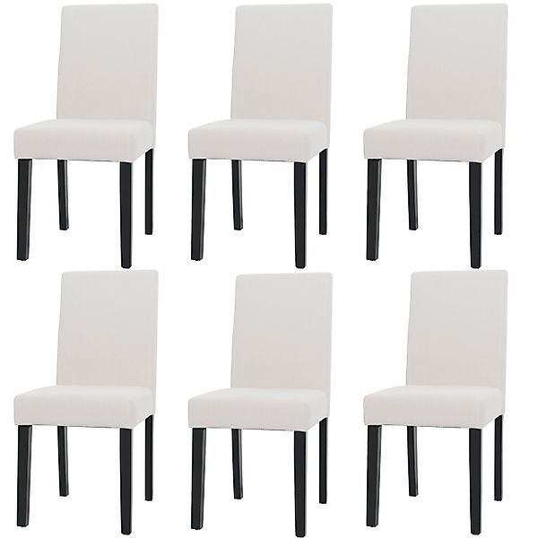 MCW Esszimmerstuhl Littau Cord 6er-Set Creme Dunkle Beine günstig online kaufen