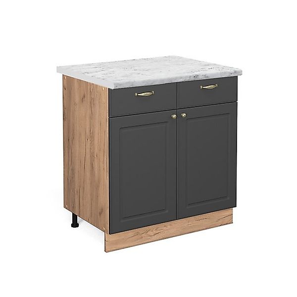 Vicco Küchenunterschrank Fame-Line Anthrazit-Gold/Goldkraft Eiche 80 cm AP günstig online kaufen