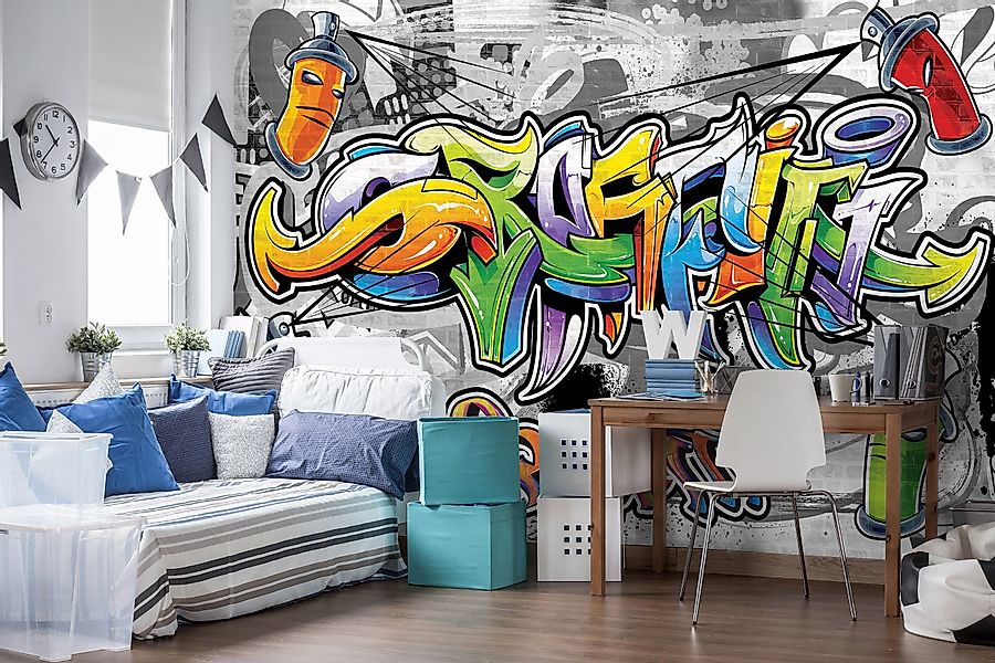 Wallarena Fototapete Kinderzimmer Graffiti Jungen Streetart günstig online kaufen