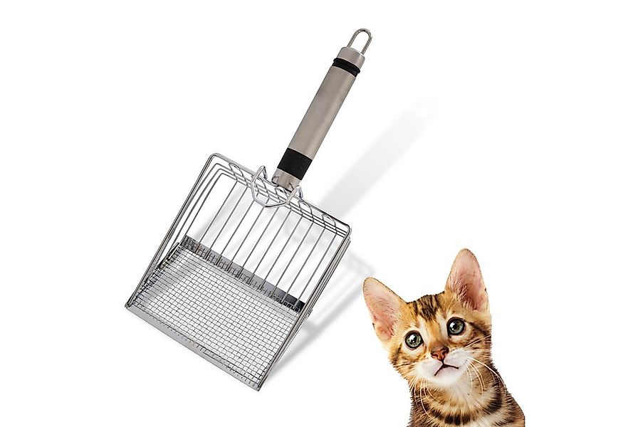 LINUMA Katzentoilette Edelstahl Katzenstreuschaufel mit Kunststoffgriff Kat günstig online kaufen