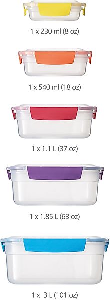 Joseph Joseph Vorratsdose »Nest Lock«, (Set, 5 tlg.), platzsparend ineinand günstig online kaufen