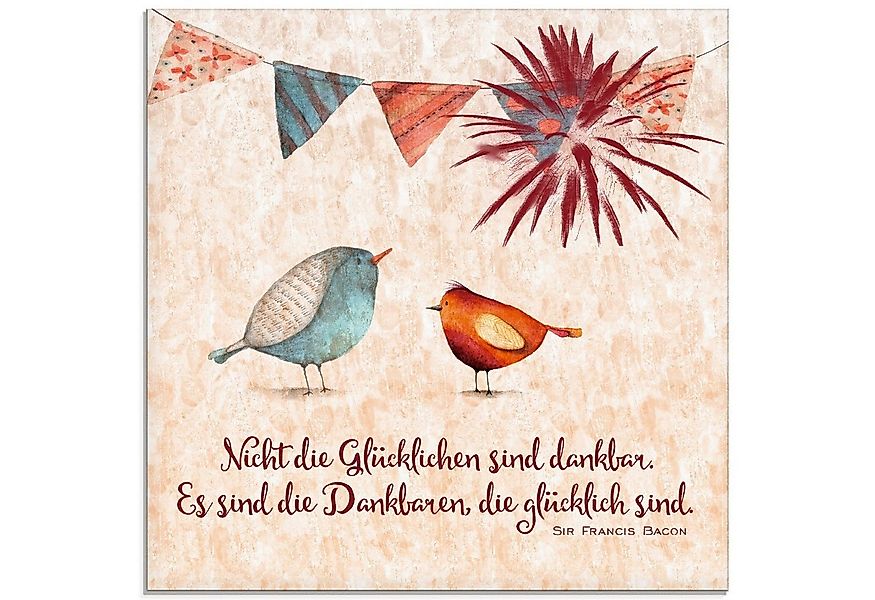 Artland Glasbild Lebensweisheit Glücklich, Tiere (1 St), in verschiedenen G günstig online kaufen