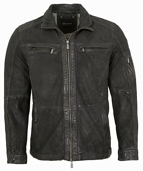 Jilani Lederjacke Kinsey Jilani - Herren Lederjacke Lammnubuk schwarz günstig online kaufen