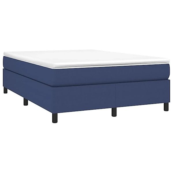 vidaXL Boxspringbett mit Matratze Blau 140x200 cm Stoff 3144429 günstig online kaufen