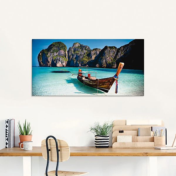 Artland Glasbild "Maya Bay, Koh Phi Phi Leh, Thailand" Boote & Schiffe 1 St günstig online kaufen