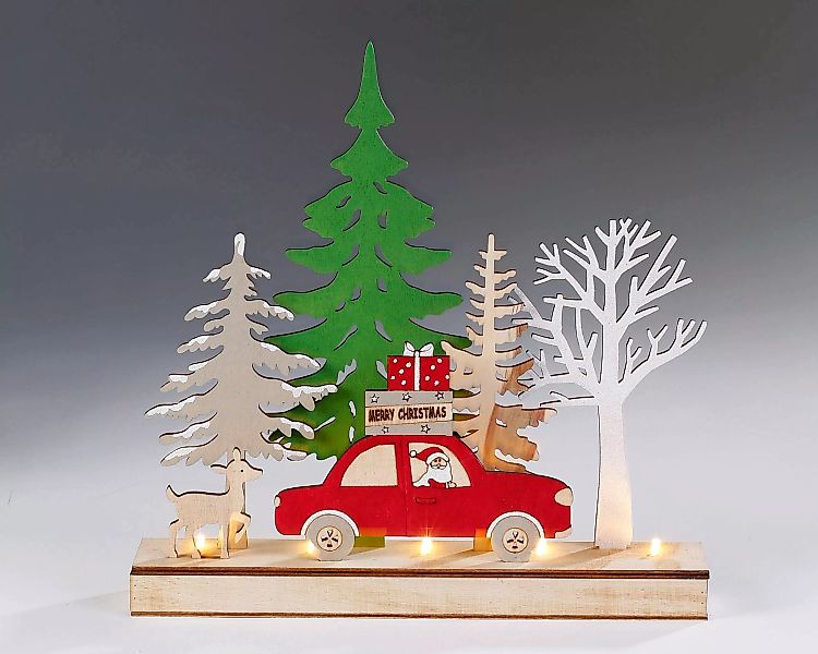 CHRISTMAS GOODS by Inge LED Dekoobjekt »Auto mit Baum« günstig online kaufen