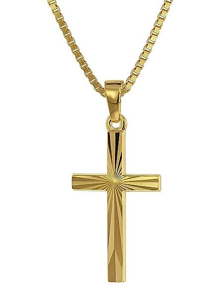 trendor Kette mit Anhänger Kreuz-Anhänger Gold 750 / 18K mit goldplattierte günstig online kaufen
