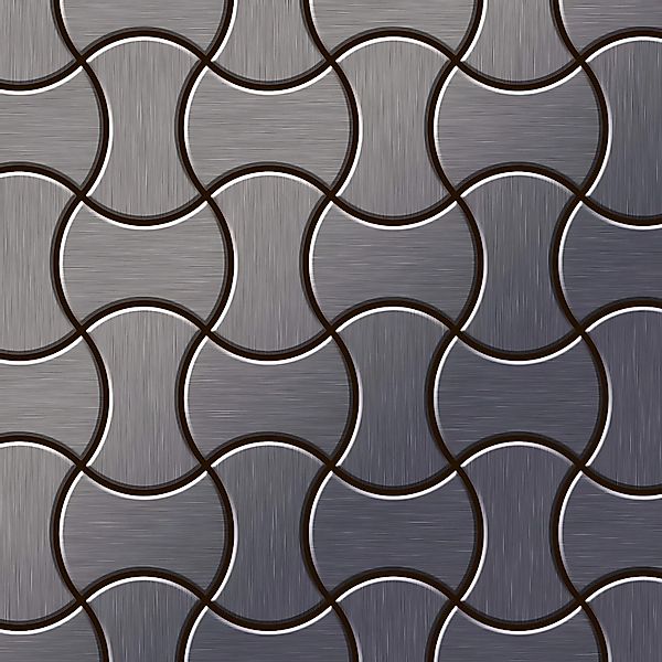 ALLOY Mosaik Fliese Massiv Metall Titan Gebürstet Dunkelgrau 1,6mm Stark In günstig online kaufen