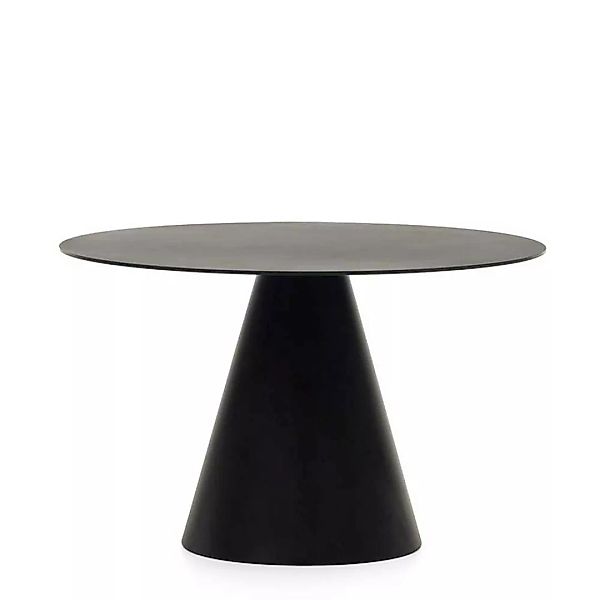 Esszimmertisch schwarz rund aus Glas und Stahl 120 cm breit günstig online kaufen