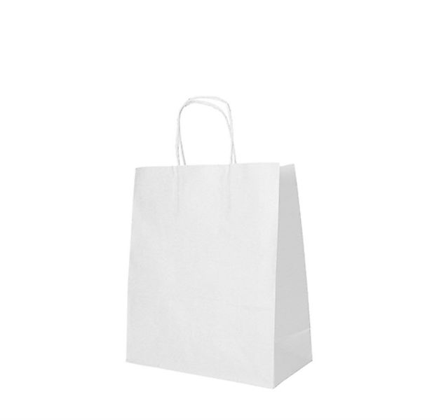 PAPSTAR Tragetasche 25 Tragetaschen, Papier 28cm x 22cm x 10cm weiss mit ge günstig online kaufen