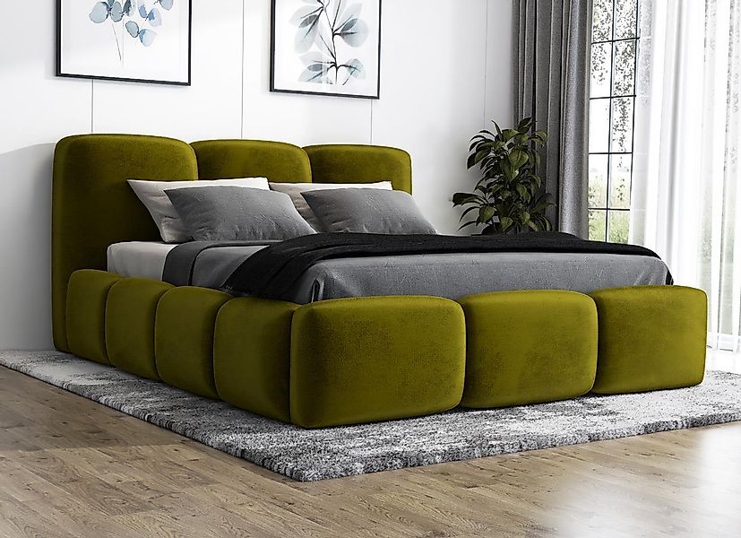 A&J MöbelLand GmbH Polsterbett STAR-OM mit Bettkasten und Lattenrost (Bett günstig online kaufen